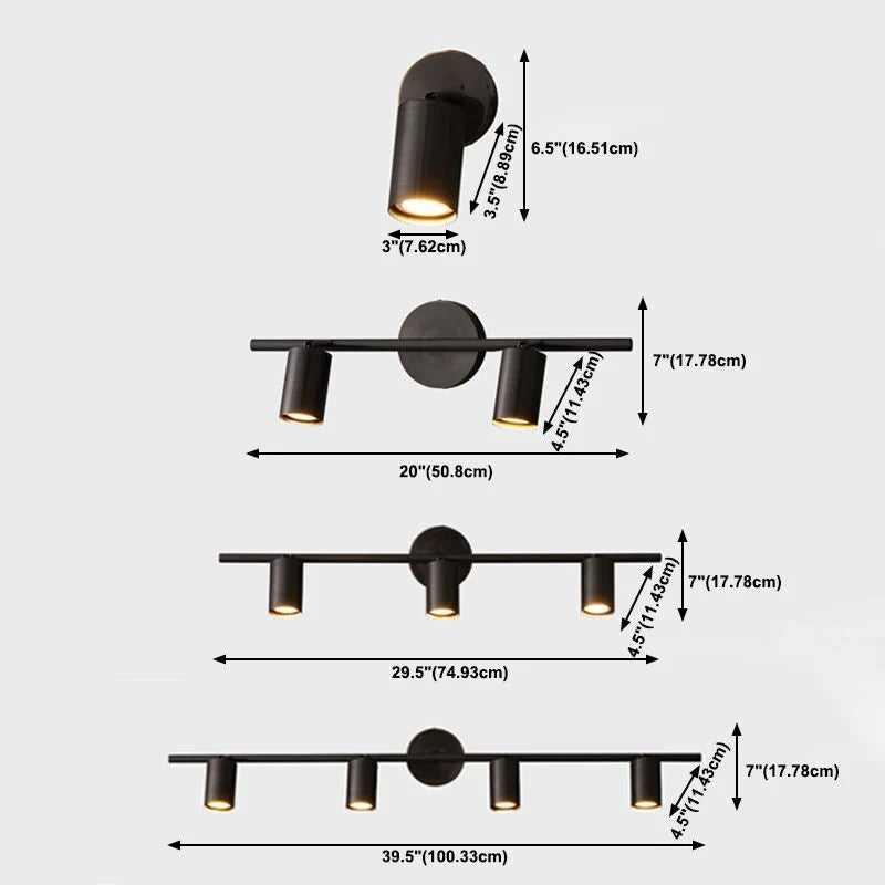 Arisha Lámpara de Pared Tipo Foco Cilíndrico Giratorio Moderna de Latón