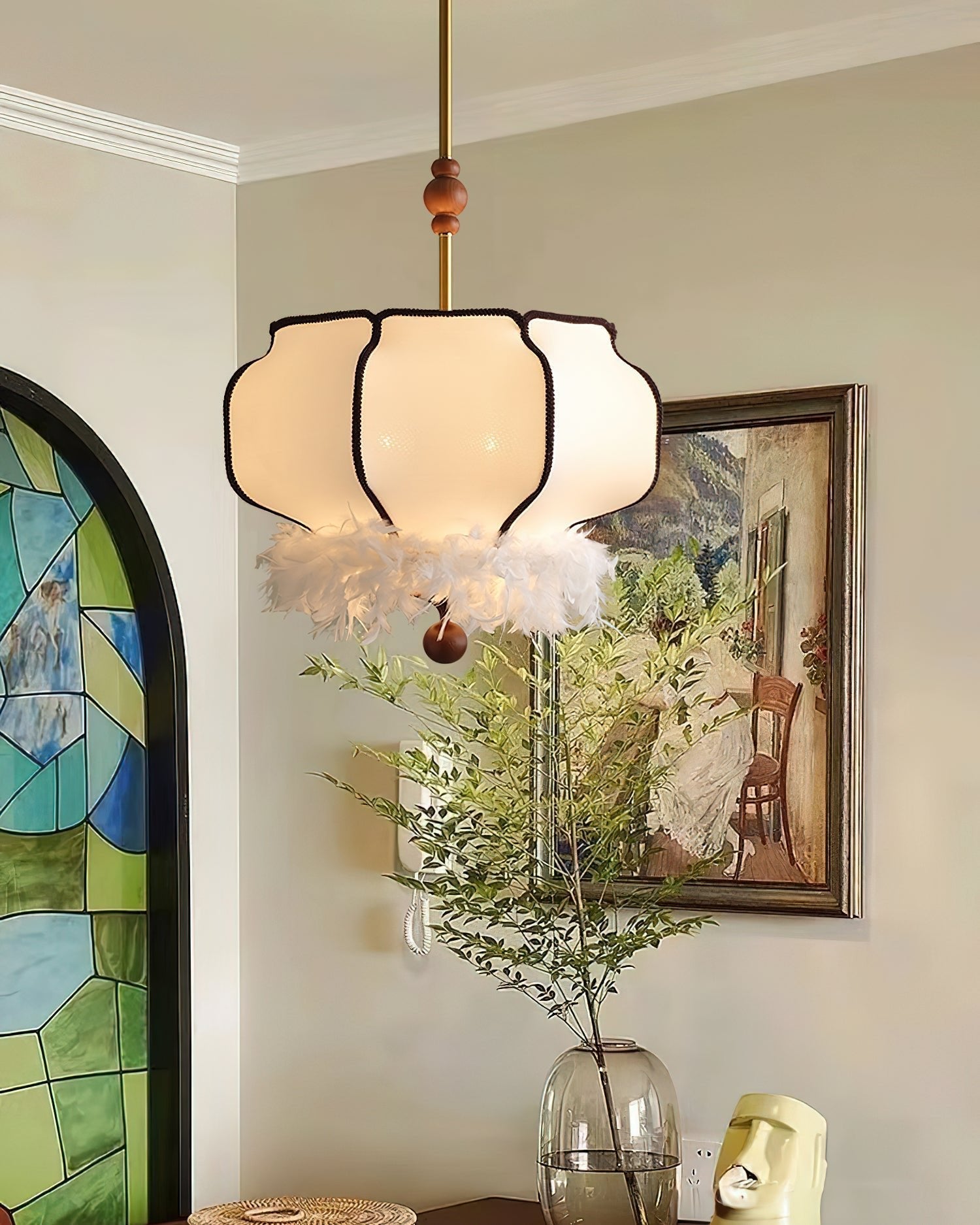 Feathered Lantern Pendant Light - Letslighting