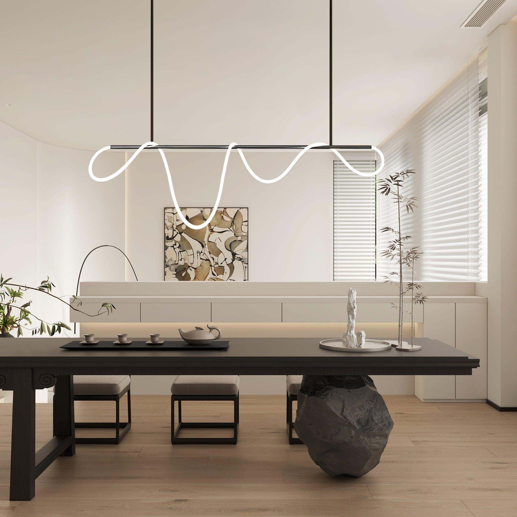Lustra Chandelier Flexible Silicone Curve Modern Elegant - Letslighting