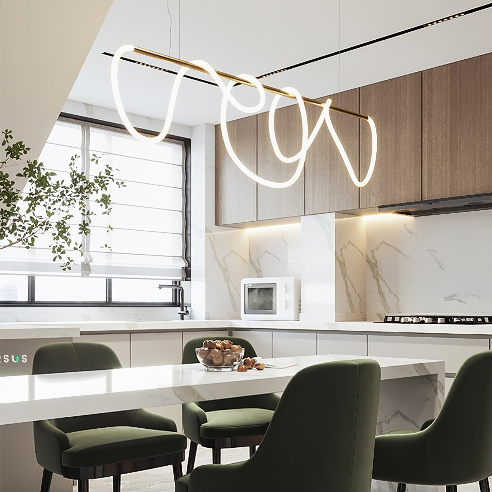 Lustra Chandelier Flexible Silicone Curve Modern Elegant - Letslighting