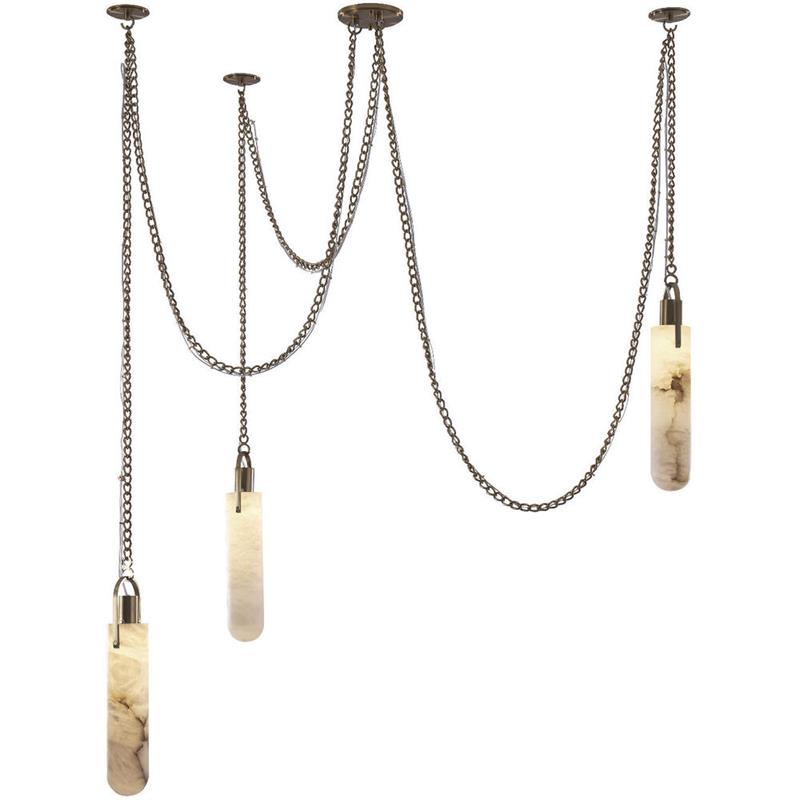 Uphaos Modern Minimalist Alabaster Metal Pendant Lamp - Lamp Copper