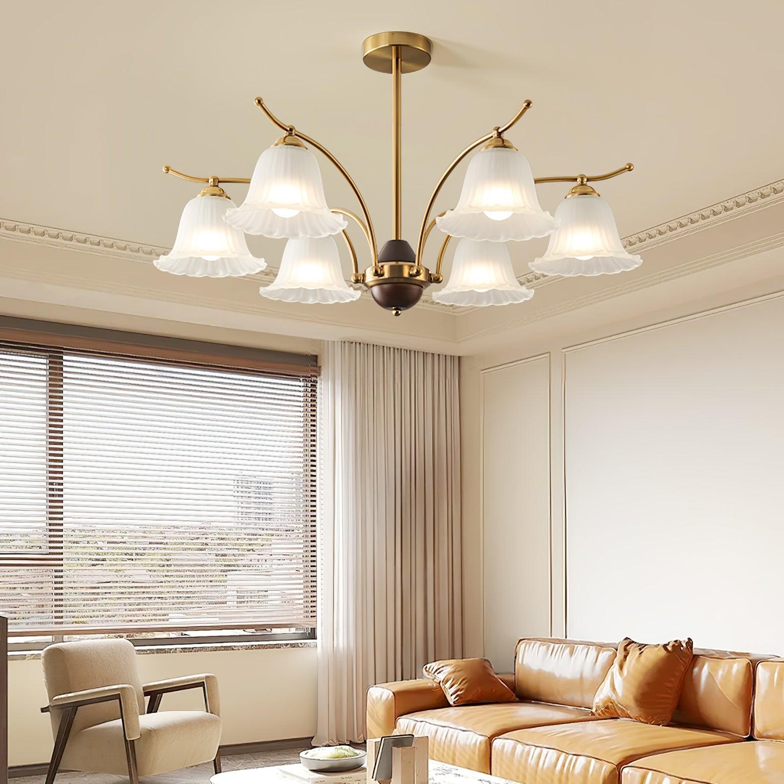 Civinora Brass Alabaster Chandelier - Letslighting