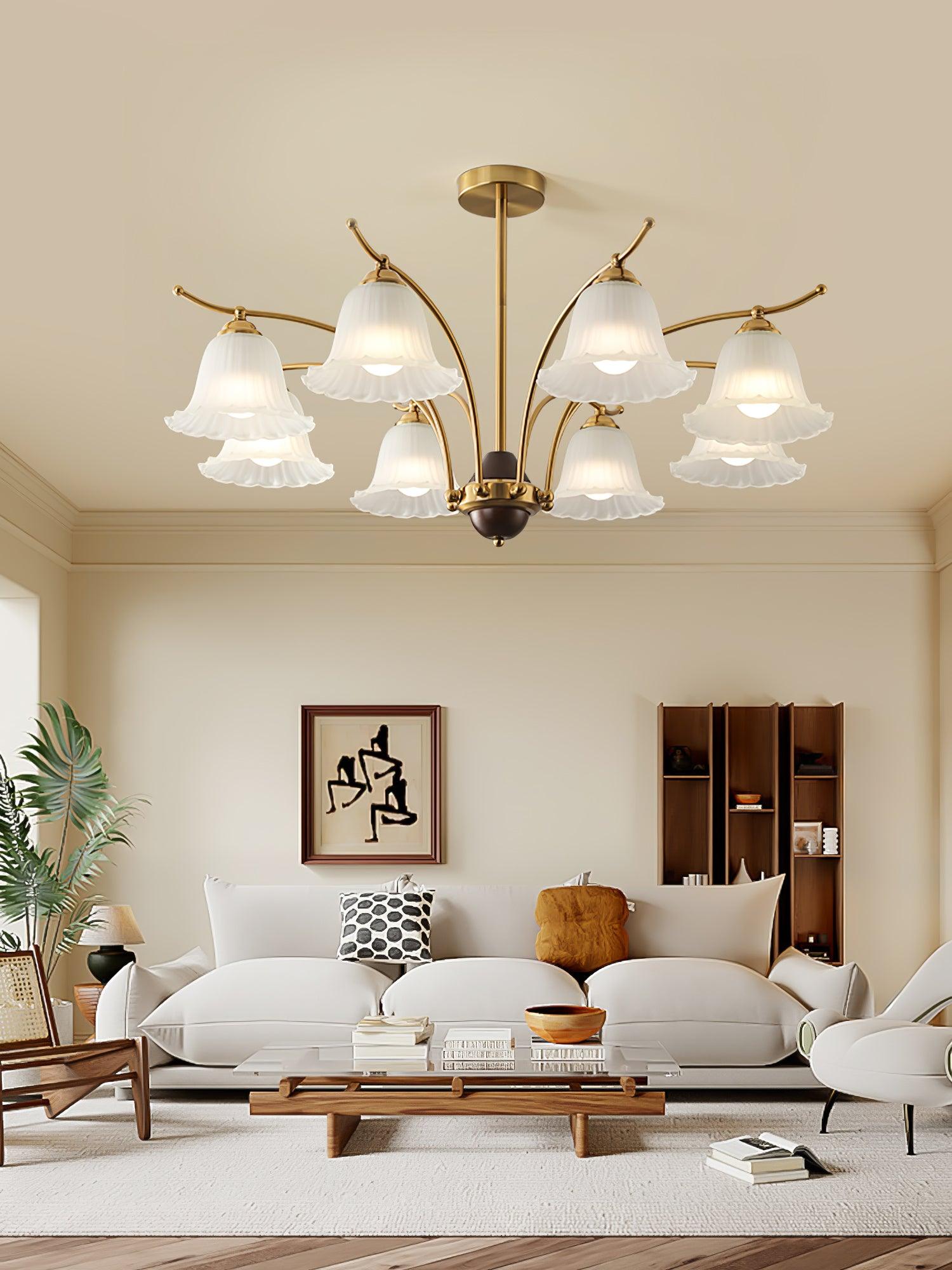 Civinora Brass Alabaster Chandelier - Letslighting