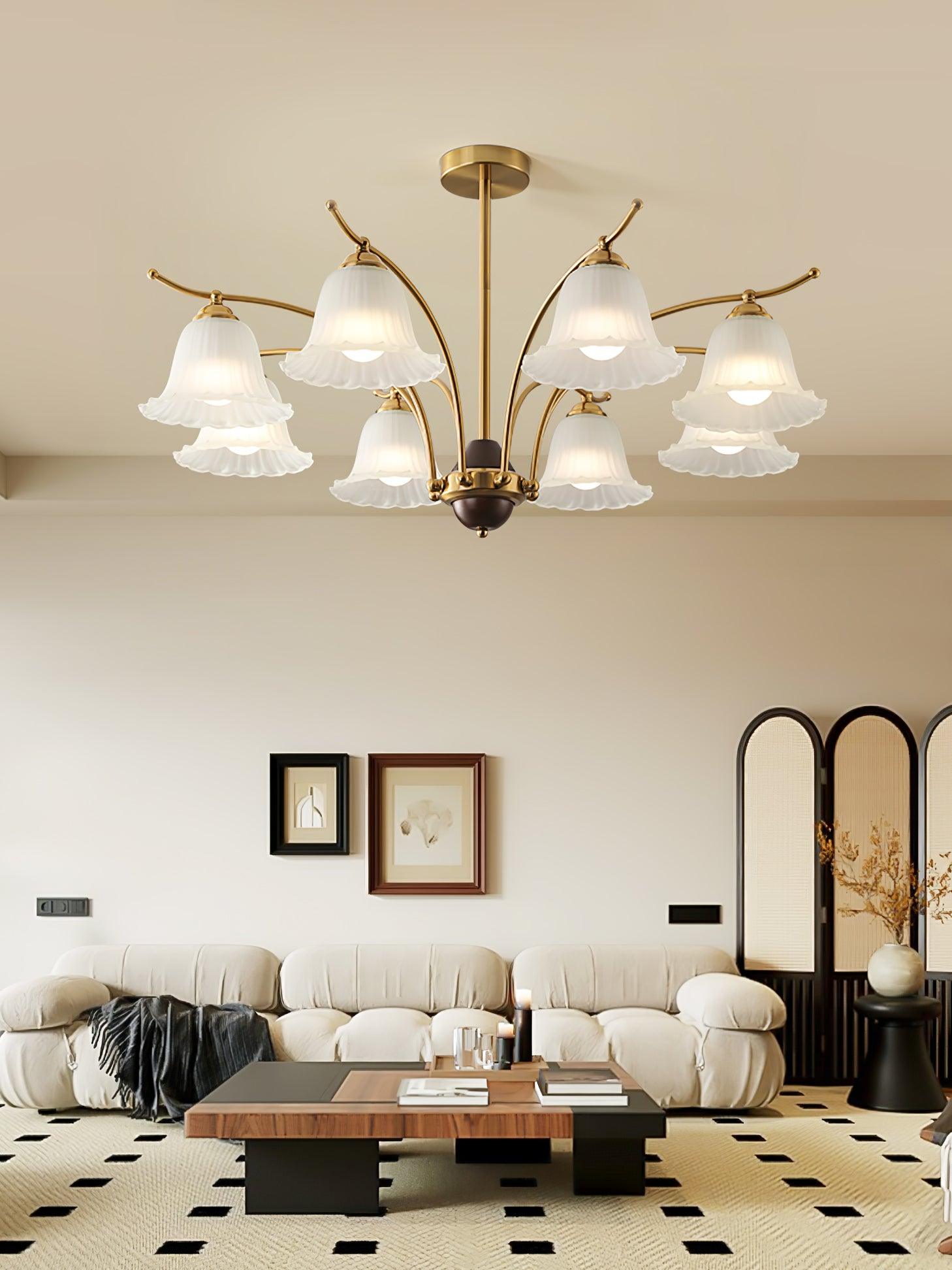 Civinora Brass Alabaster Chandelier - Letslighting
