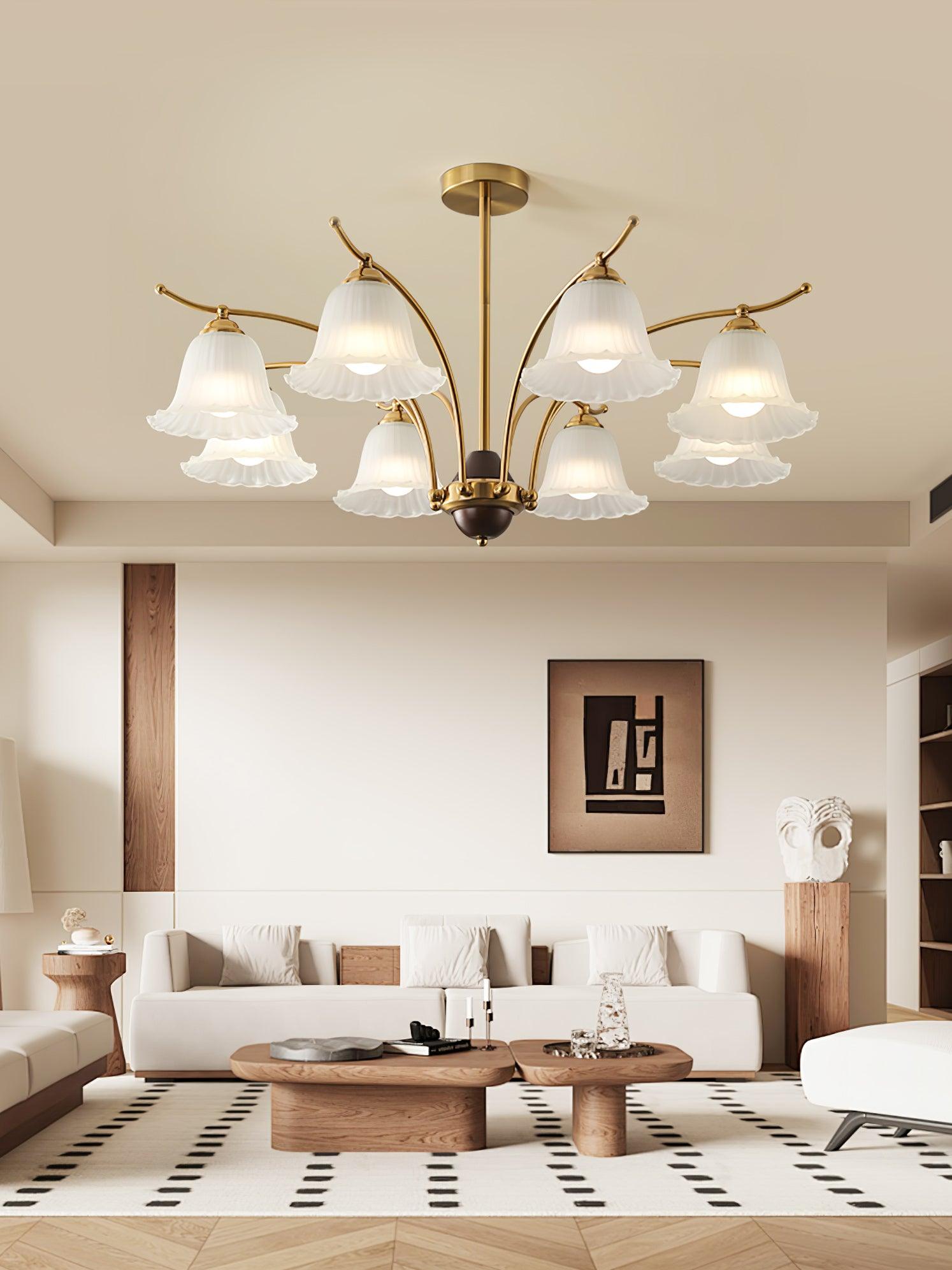 Civinora Brass Alabaster Chandelier - Letslighting