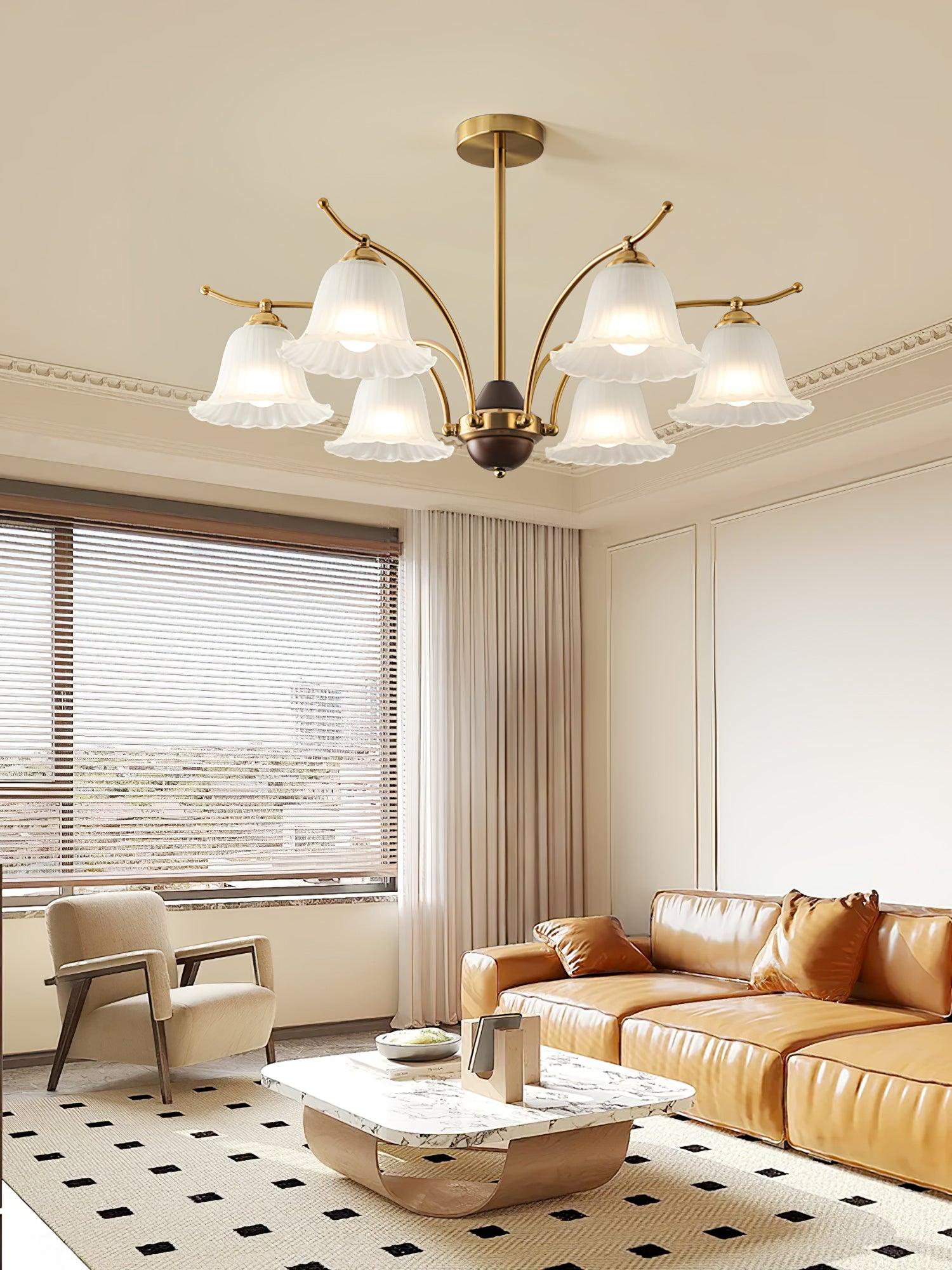 Civinora Brass Alabaster Chandelier - Letslighting