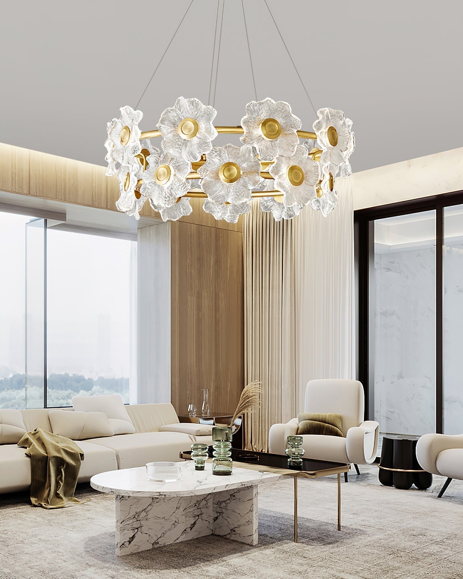 Flora Glass Chandelier - Letslighting