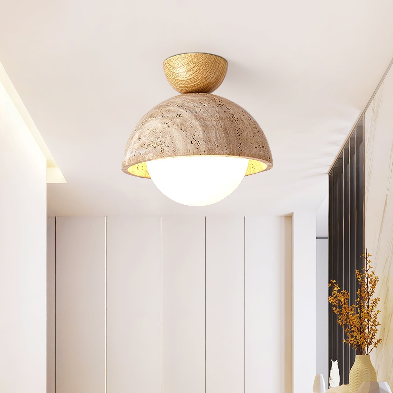 Solana Travertine Ceiling Light - Letslighting