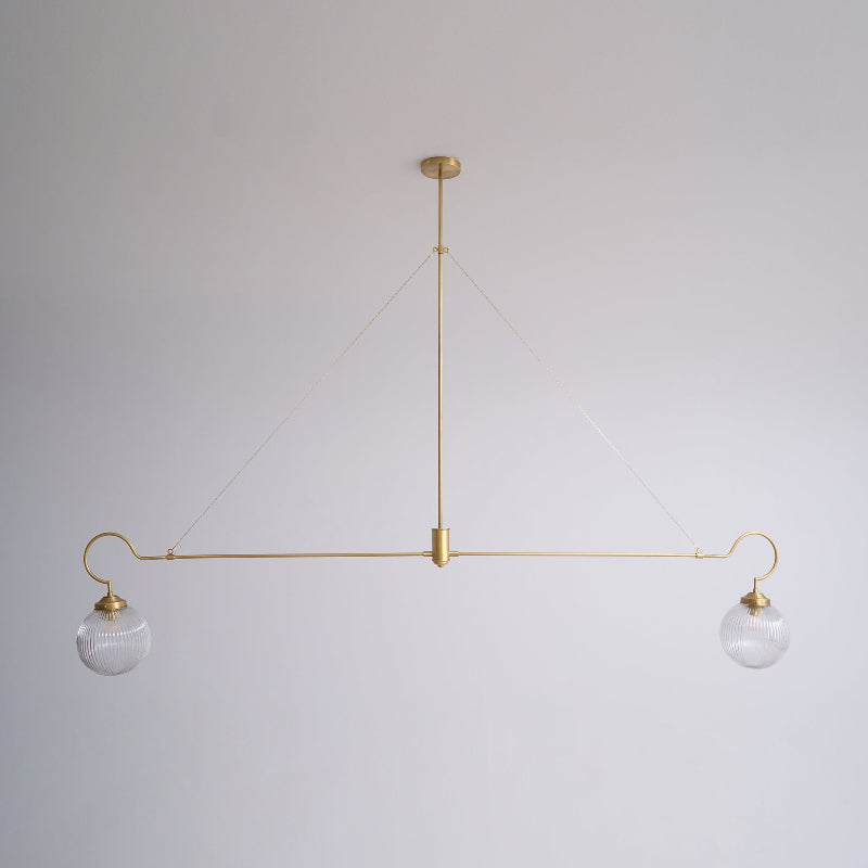 Vavenia Modern Minimalist Brass Glass Chandelier - Lamp Copper