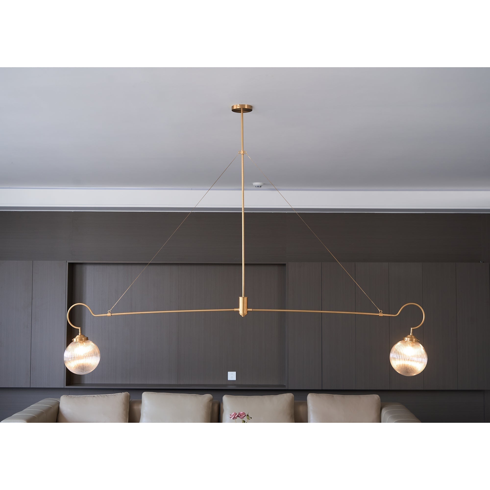 Vavenia Modern Minimalist Brass Glass Chandelier - Lamp Copper