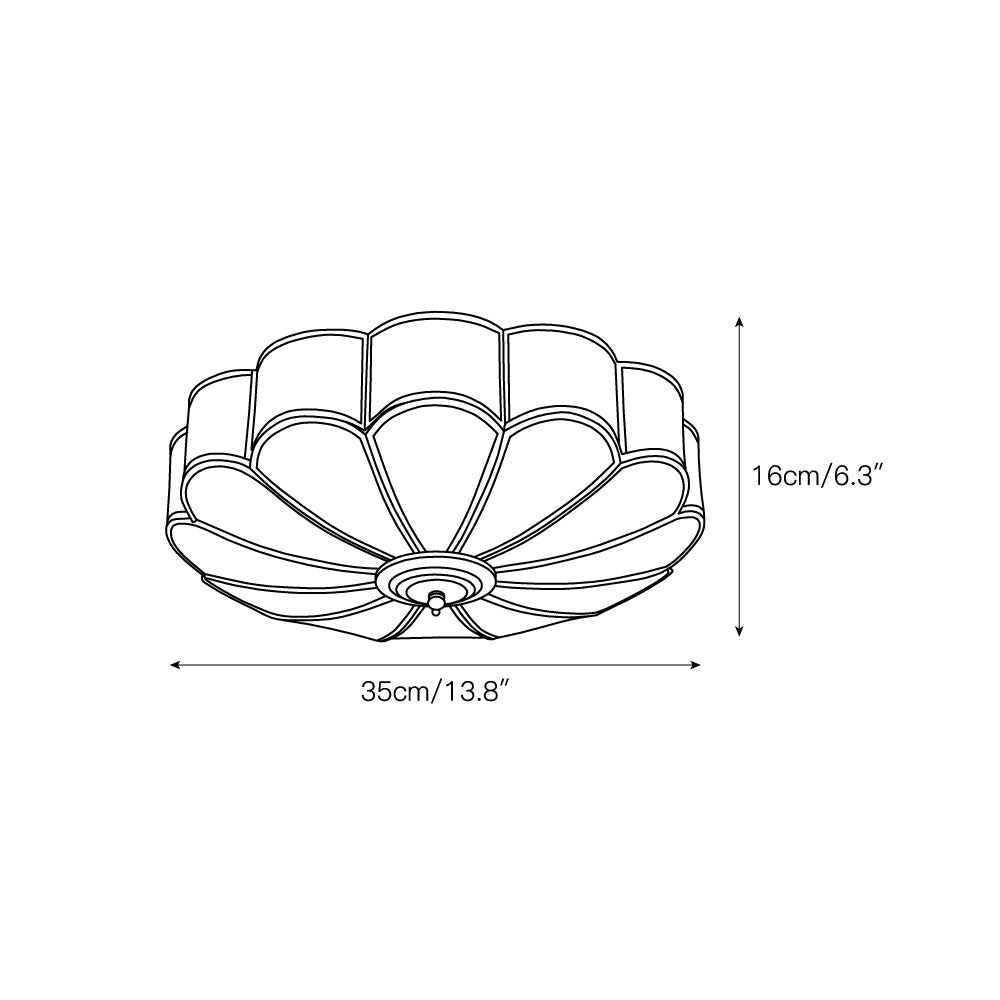 Viraean Modern Minimalist Flower Shape Brass Glass Ceiling Lamp - Lamp Copper