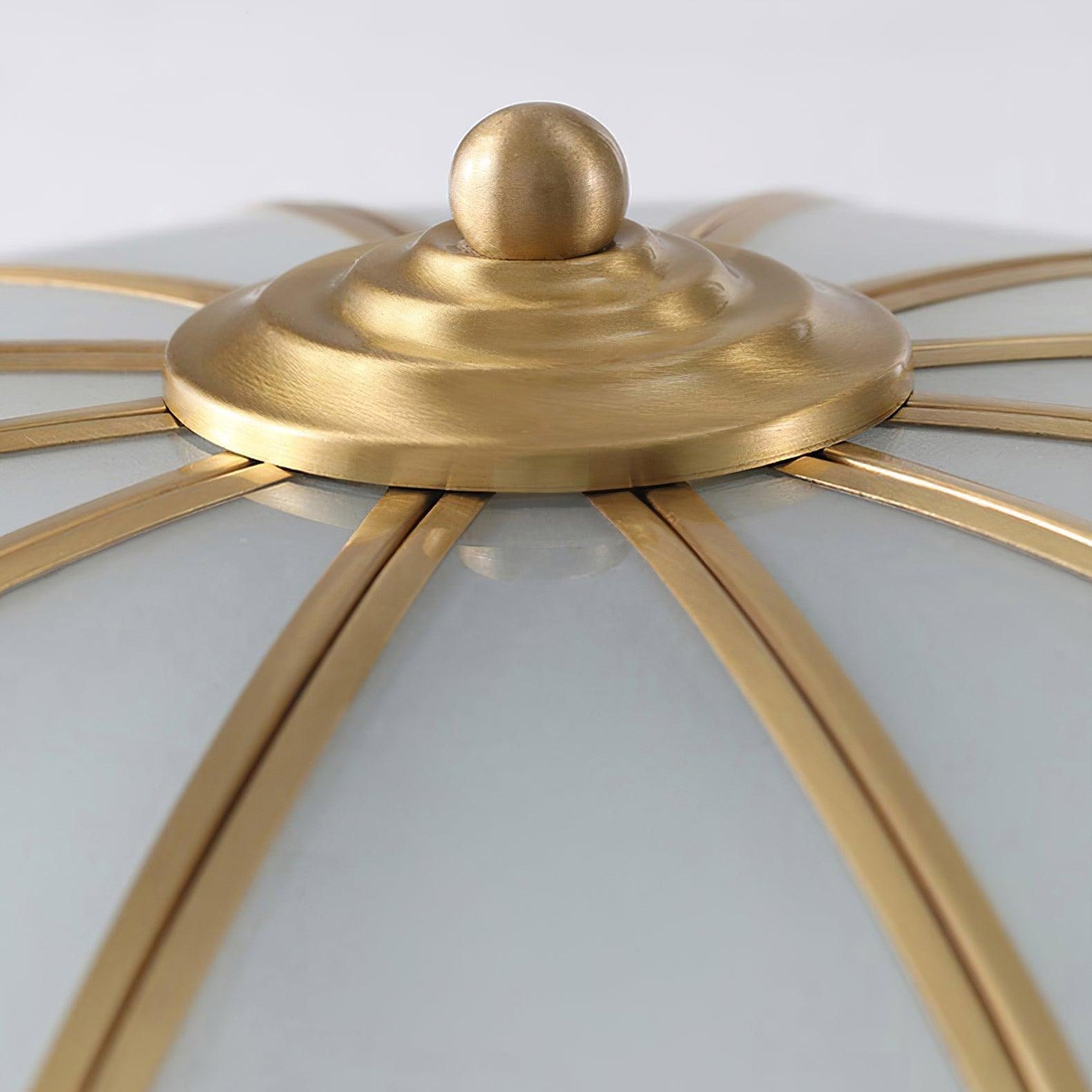 Tiffany Lámpara de Techo en Forma de Flor de Vidrio Esmerilado y Latón