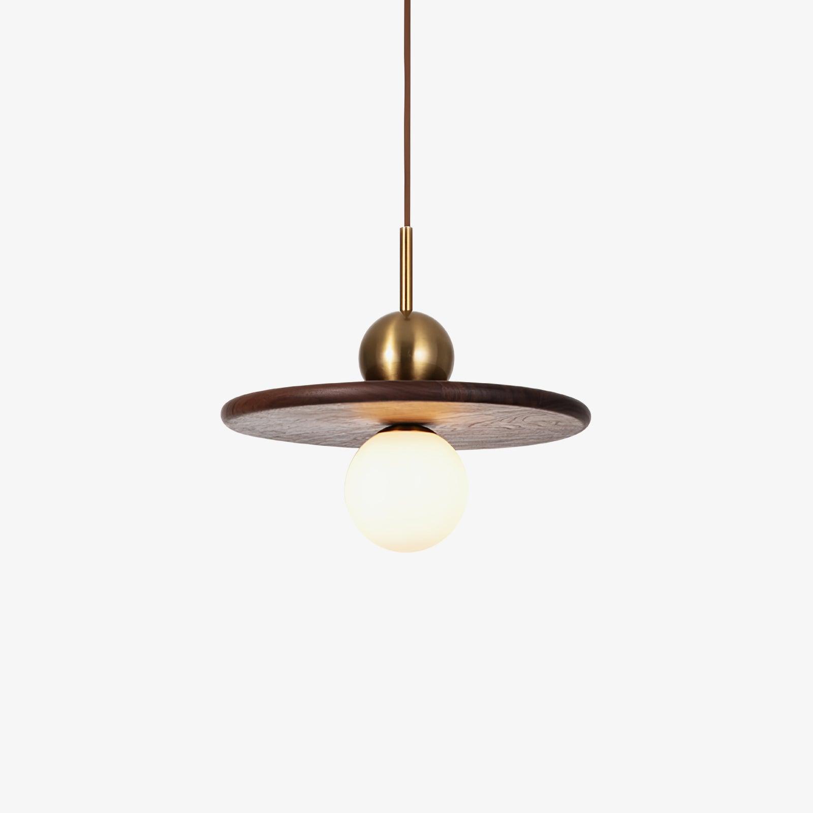 Flying Saucer Walnut Pendant Lamp - Letslighting
