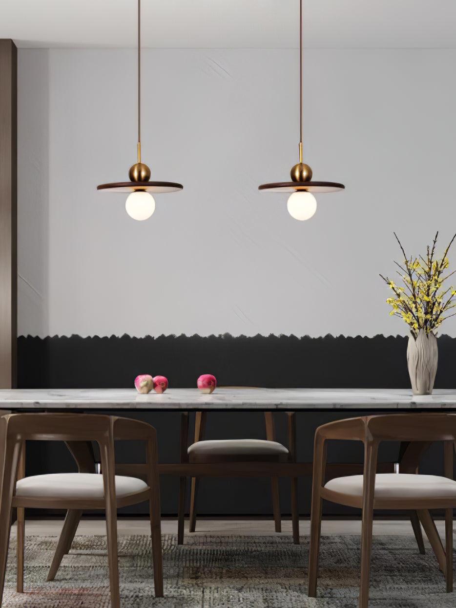 Flying Saucer Walnut Pendant Lamp - Letslighting