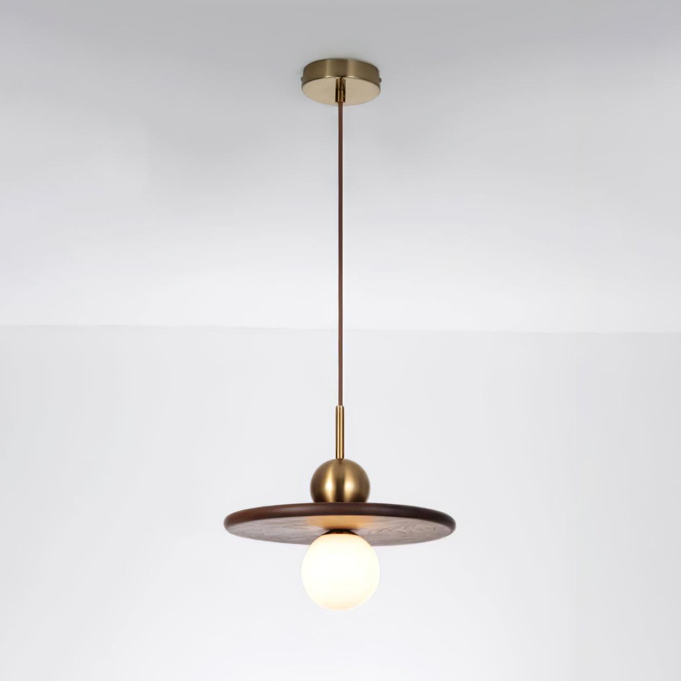 Flying Saucer Walnut Pendant Lamp - Letslighting