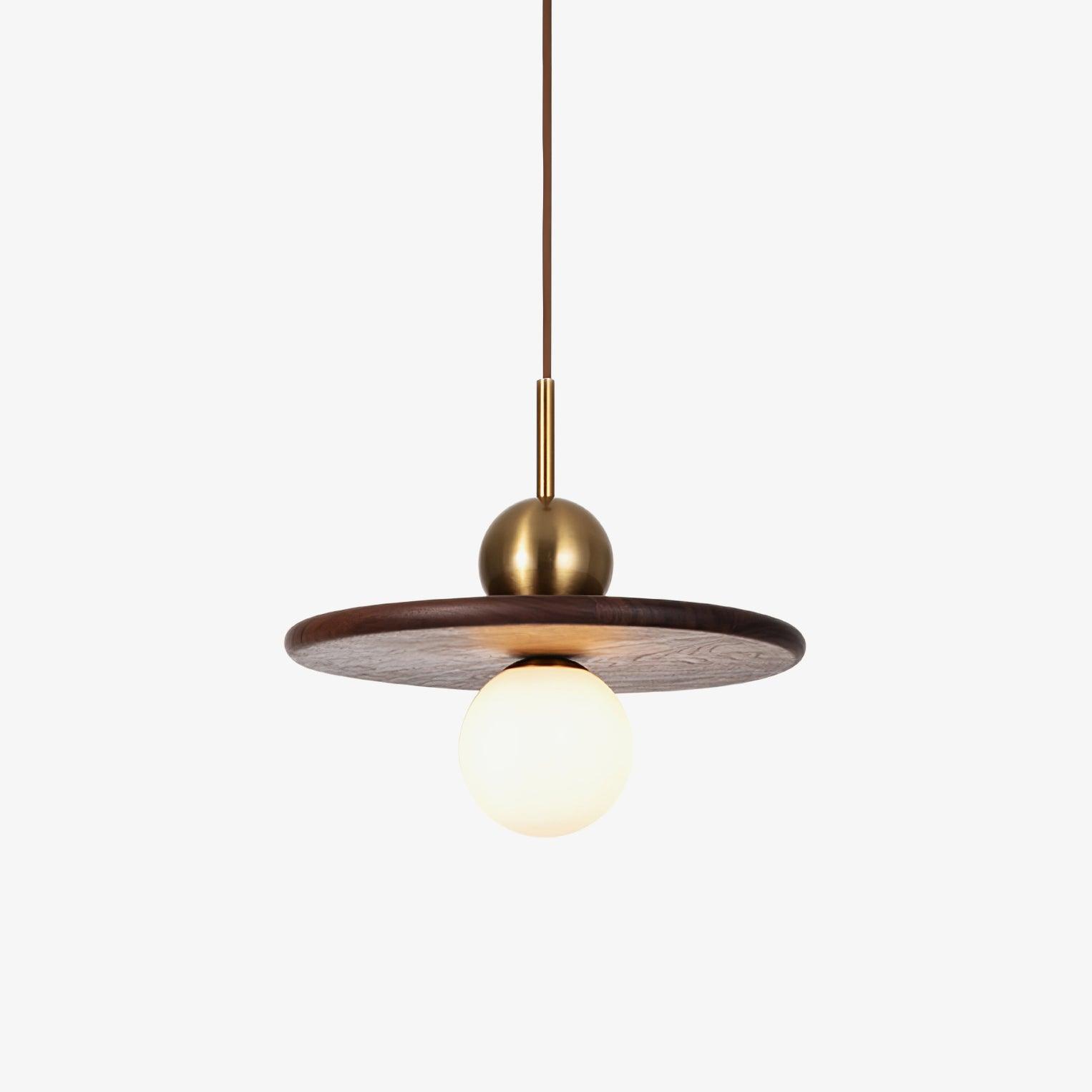 Flying Saucer Walnut Pendant Lamp - Letslighting