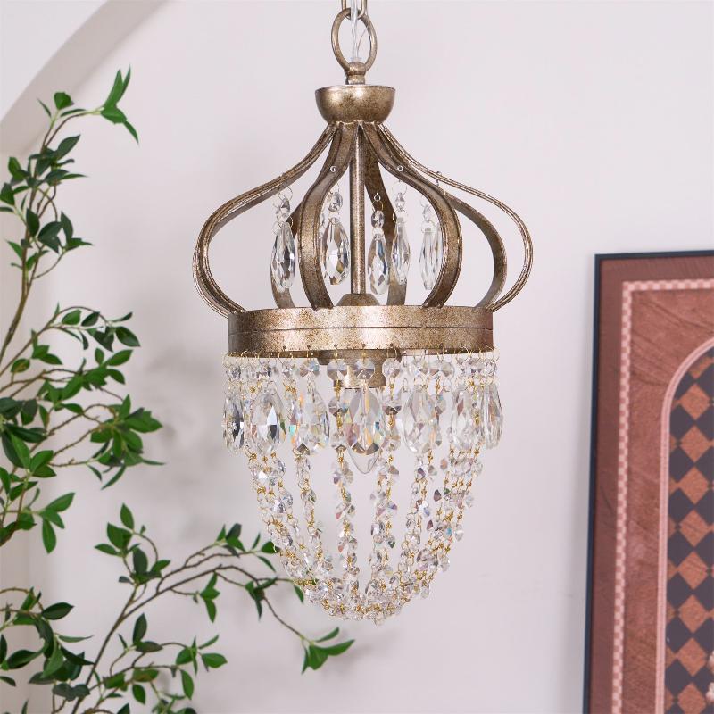 Abella Tear Drop Crystal Chandelier - Lamp Copper