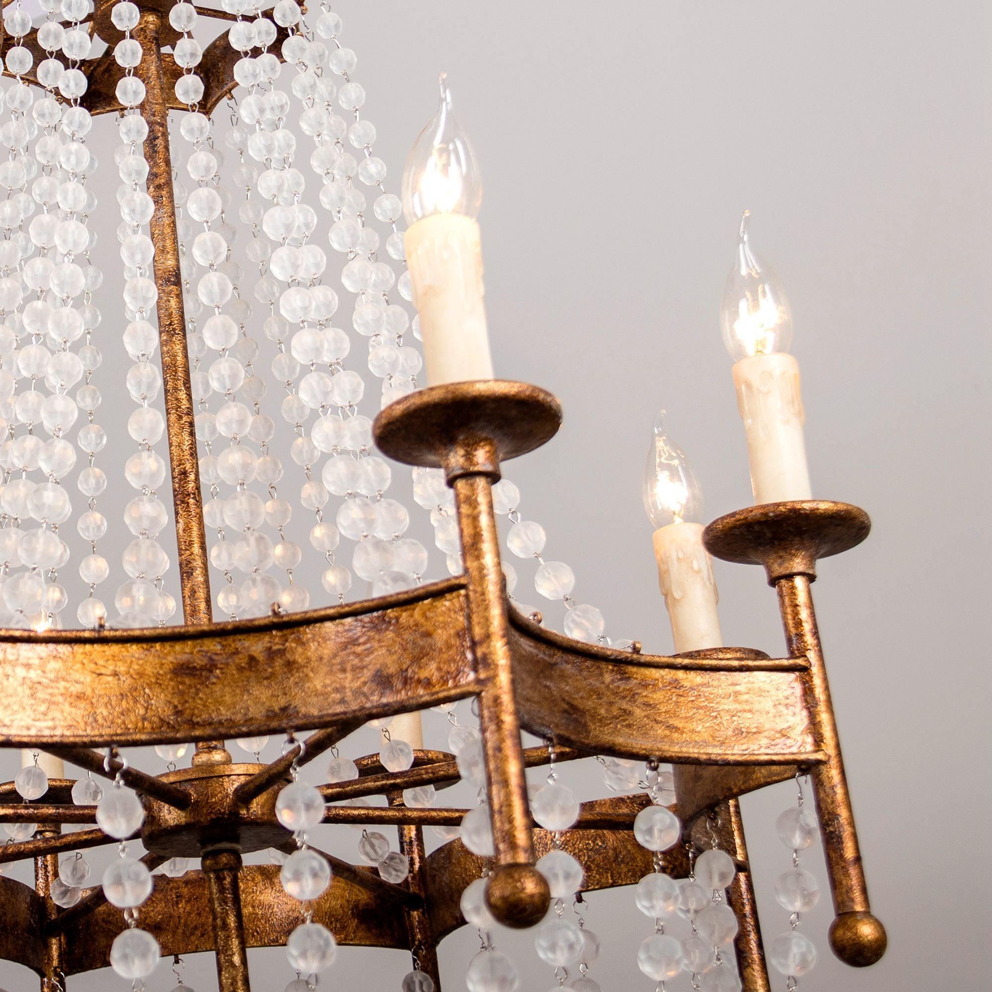 Zavela Postmodern Luxury Bead Crystal Chandelier - Lamp Copper