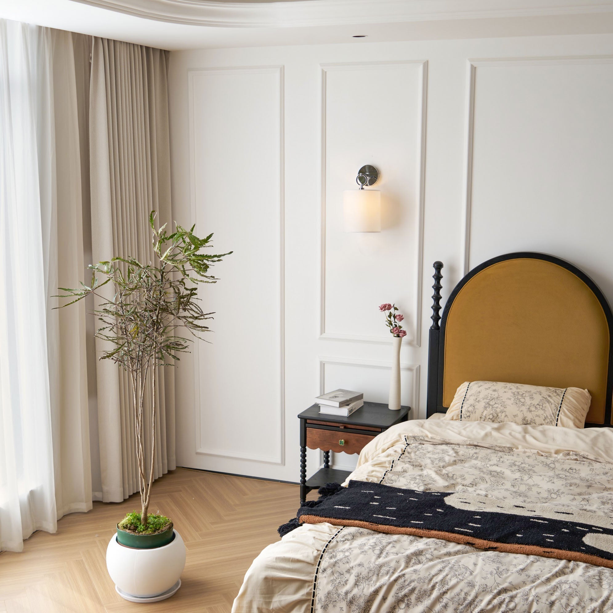 Silva Lámpara de Pared con Pantalla Cilíndrica de Tela para Granja
