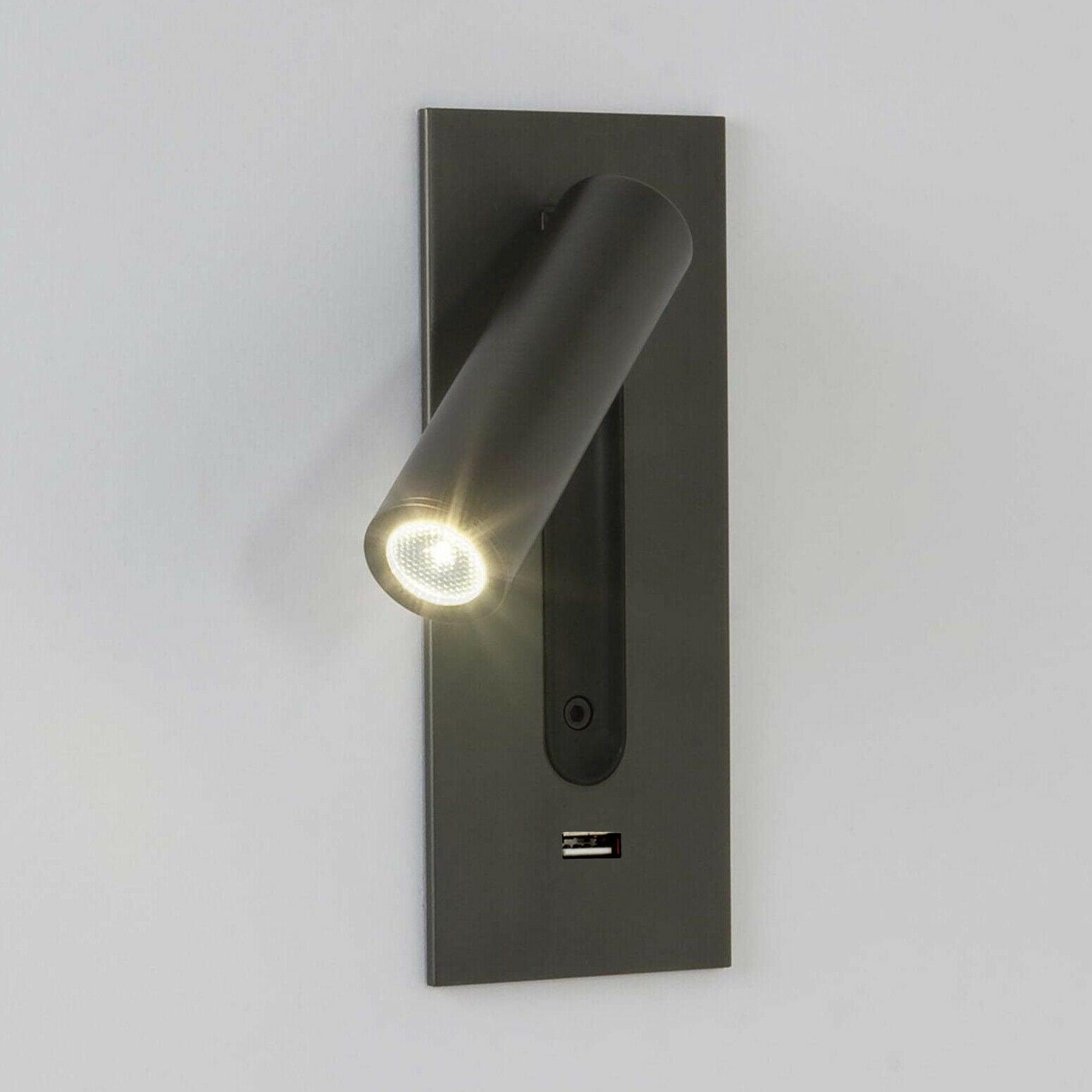 Black Bedside USB Wall Light - Letslighting