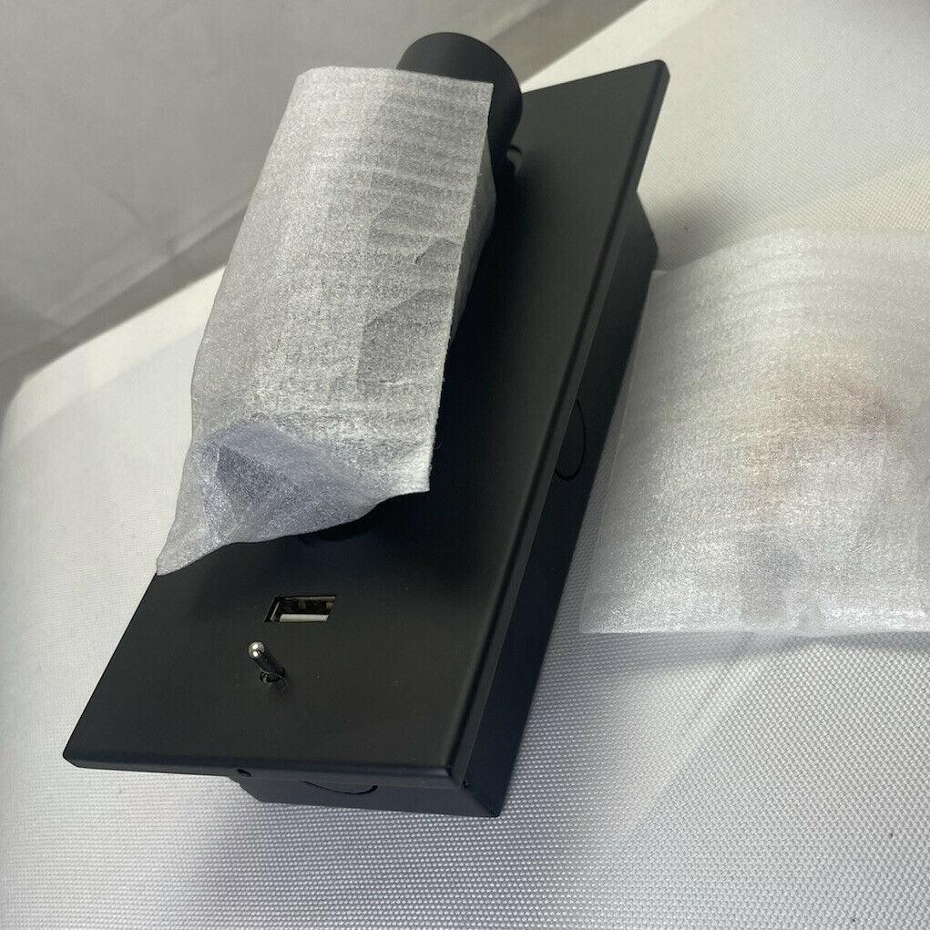 Black Bedside USB Wall Light - Letslighting
