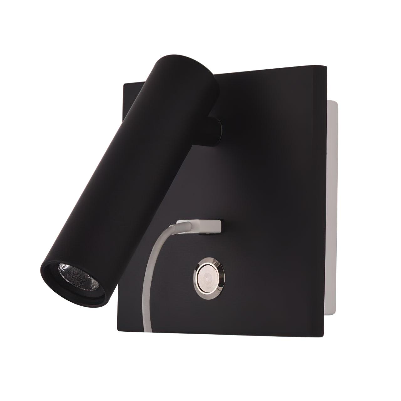 Black Bedside USB Wall Light - Letslighting