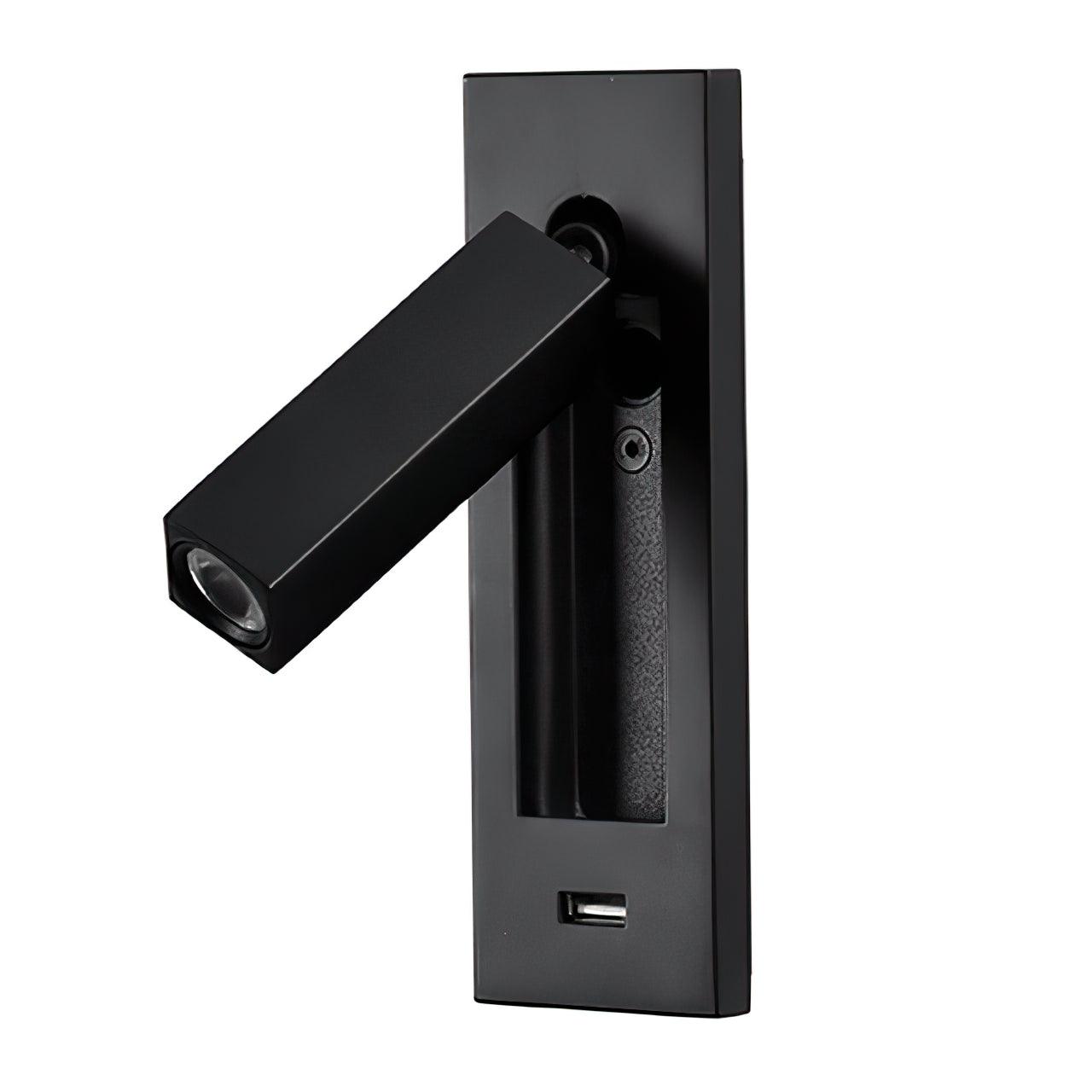 Black Bedside USB Wall Light - Letslighting