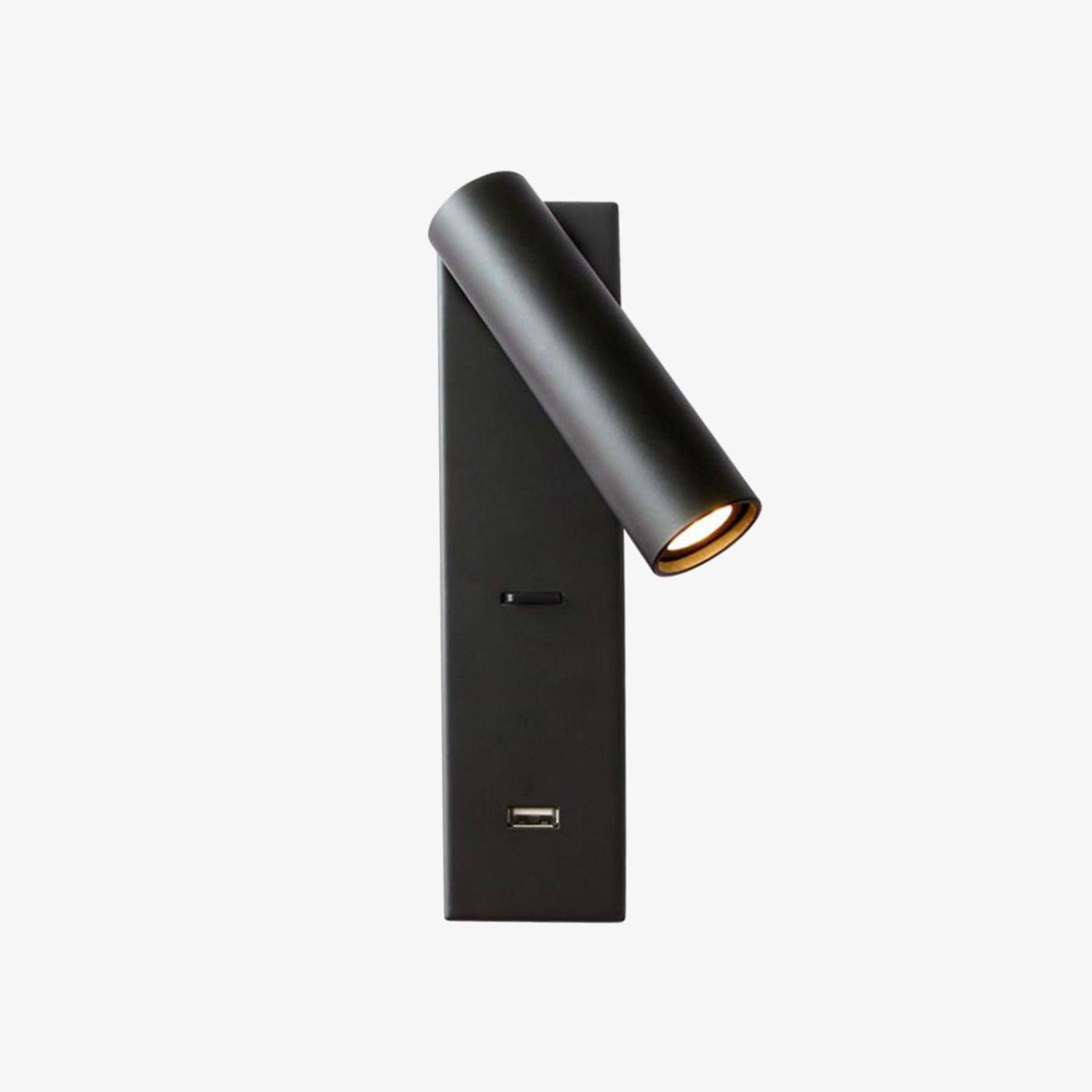 Black Bedside USB Wall Light - Letslighting