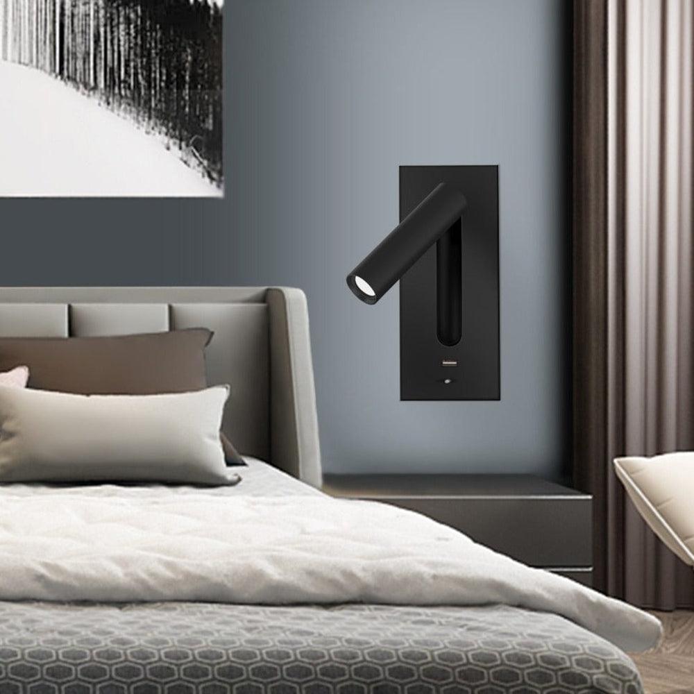 Black Bedside USB Wall Light - Letslighting