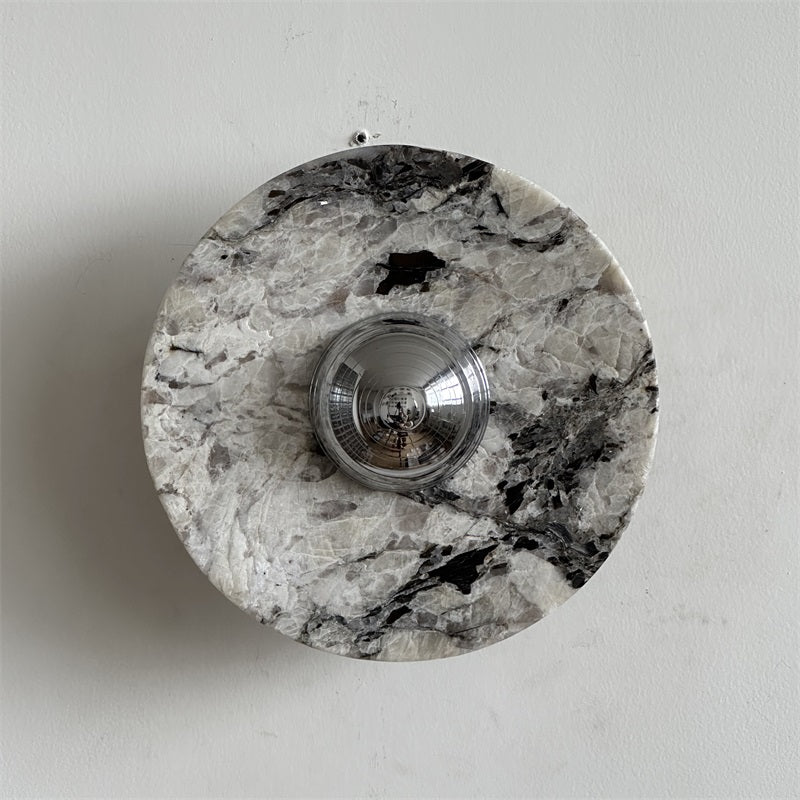 Alba Modern Minimalist Chrome Marble Metal Wall Lamp - Lamp Copper