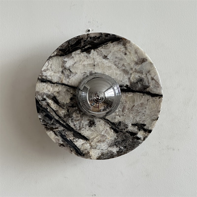 Alba Modern Minimalist Chrome Marble Metal Wall Lamp - Lamp Copper