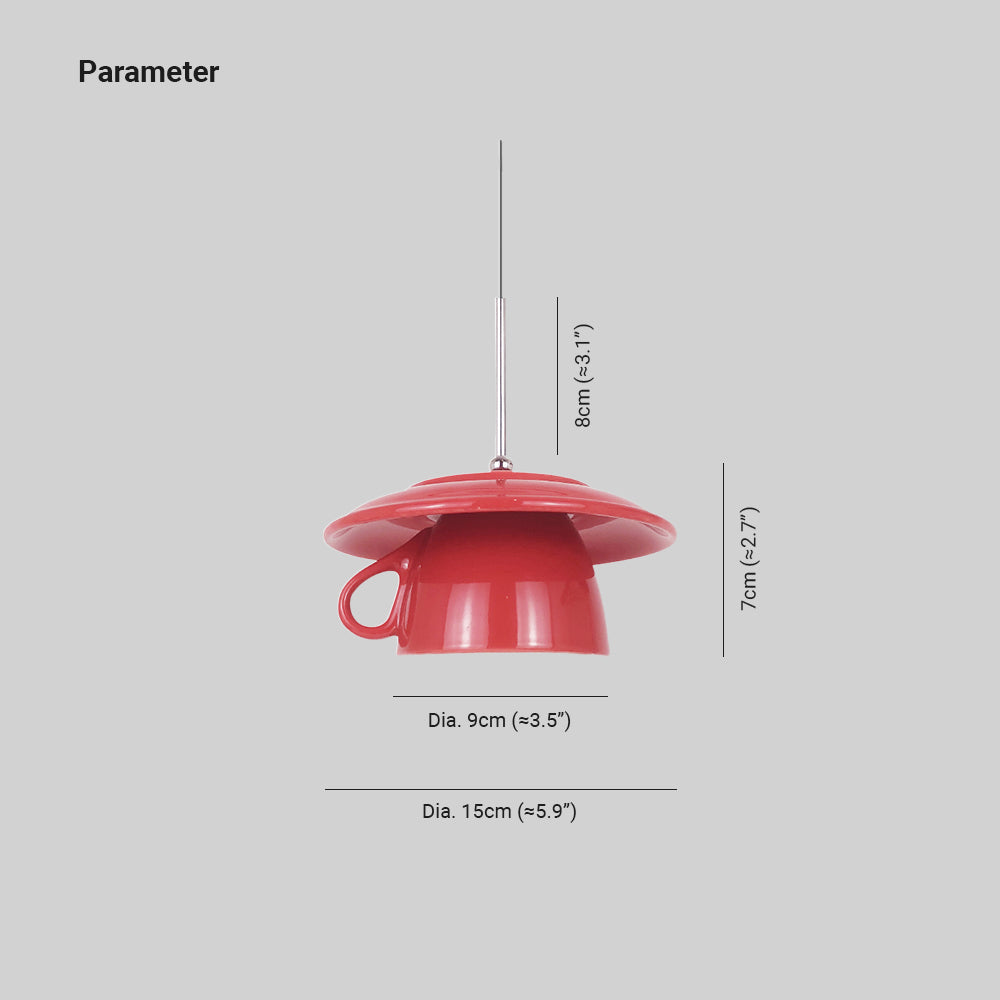 Valentina Moderno Multicolor Taza Cerámico LED Lámpara Colgante