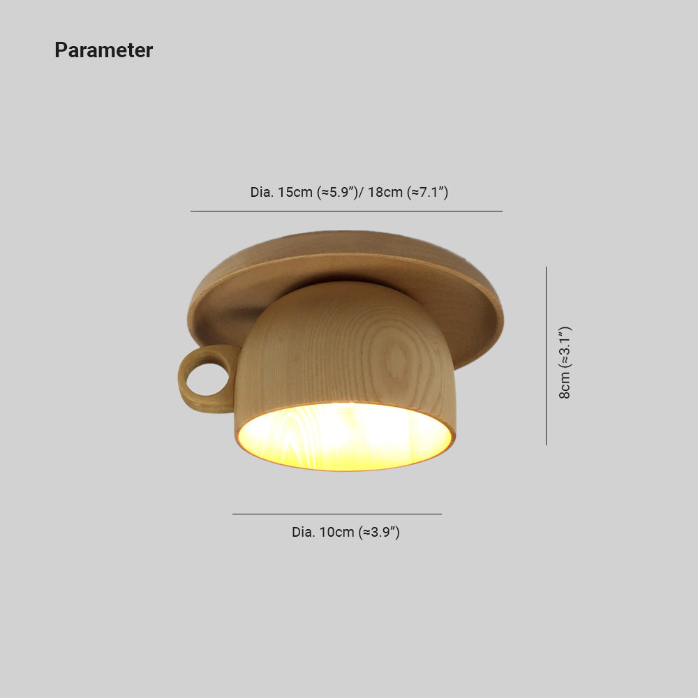 Arisha Modern Madera Taza Plafón Lámpara de Techo Dormitorio