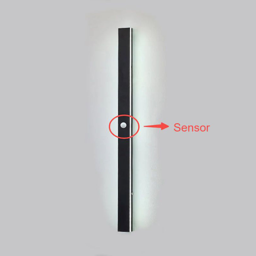Edge Minimalista Lineal Metal Acrílico Aplique de Pared Exterior Negro
