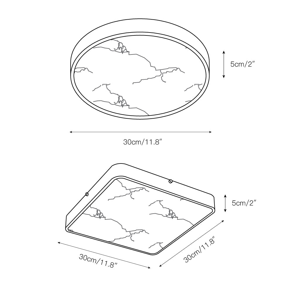 Uzoror Modern Minimalist Recessed Alabaster Ceiling Light - Lamp Copper