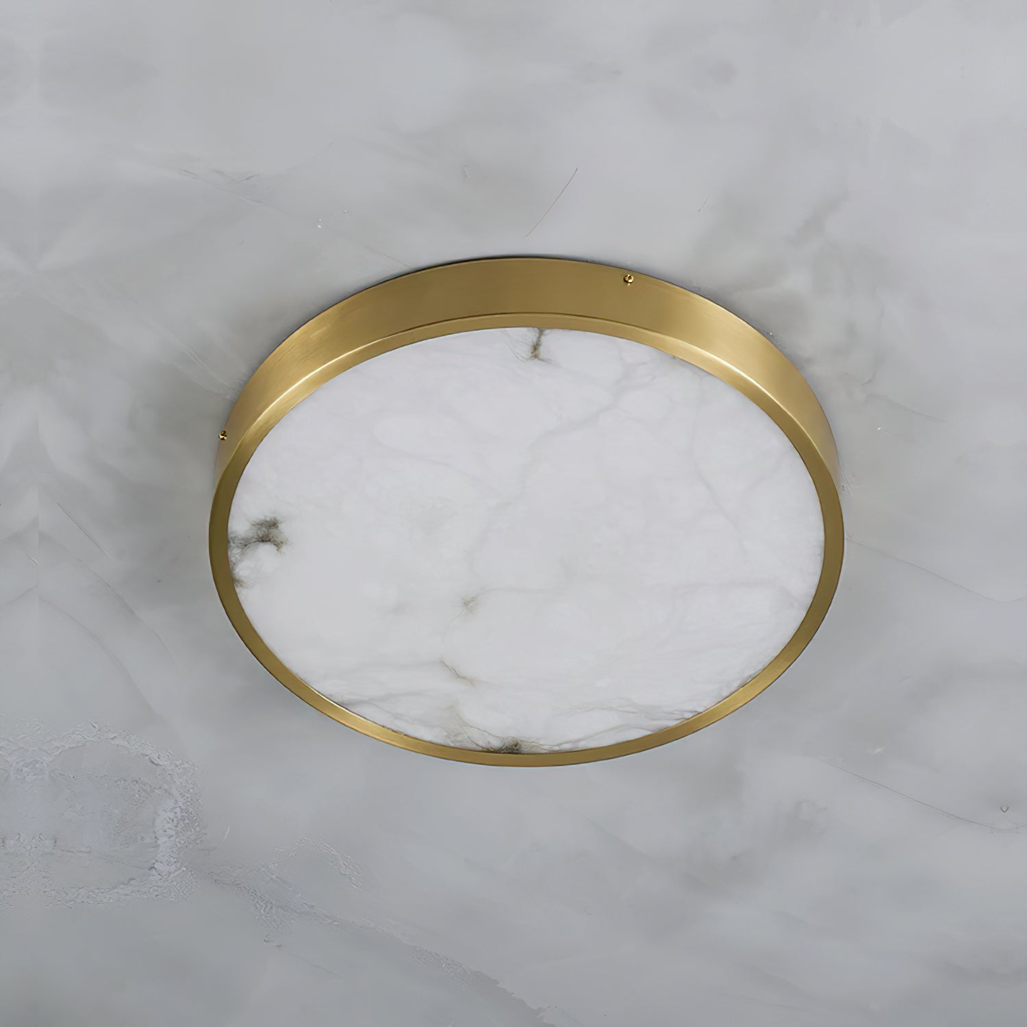 Uzoror Modern Minimalist Recessed Alabaster Ceiling Light - Lamp Copper