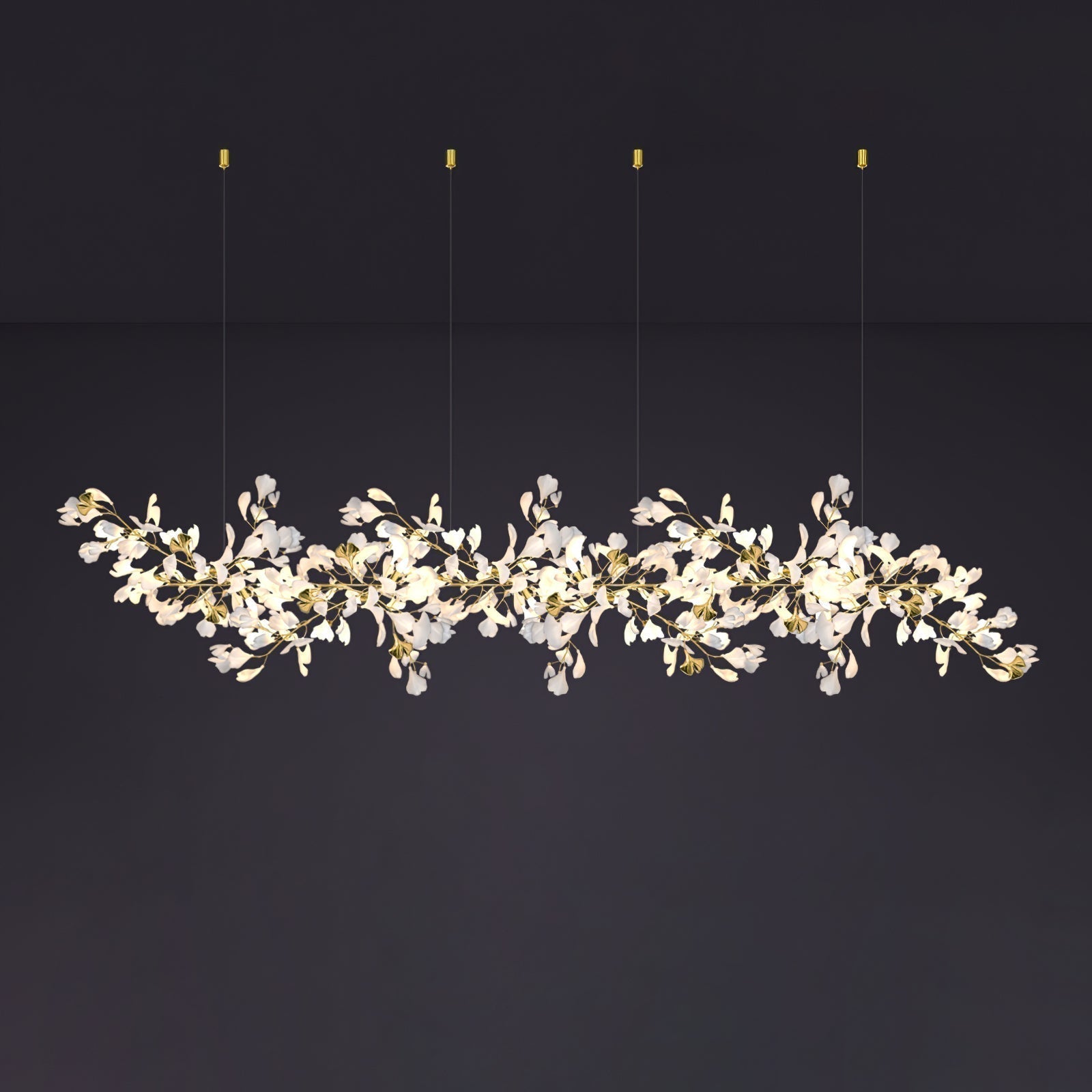 Eurzoris Gingko Metal Leaf Chandelier - Letslighting