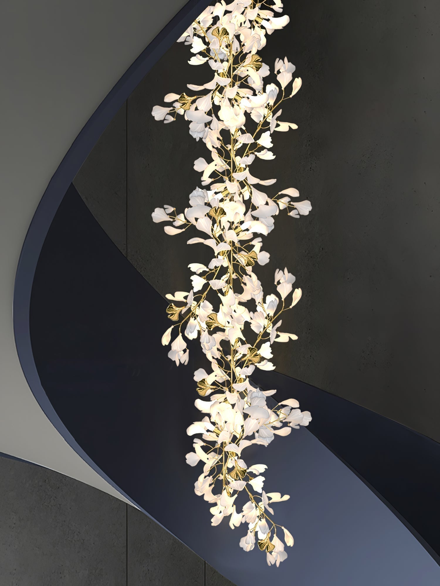 Eurzoris Gingko Metal Leaf Chandelier - Letslighting