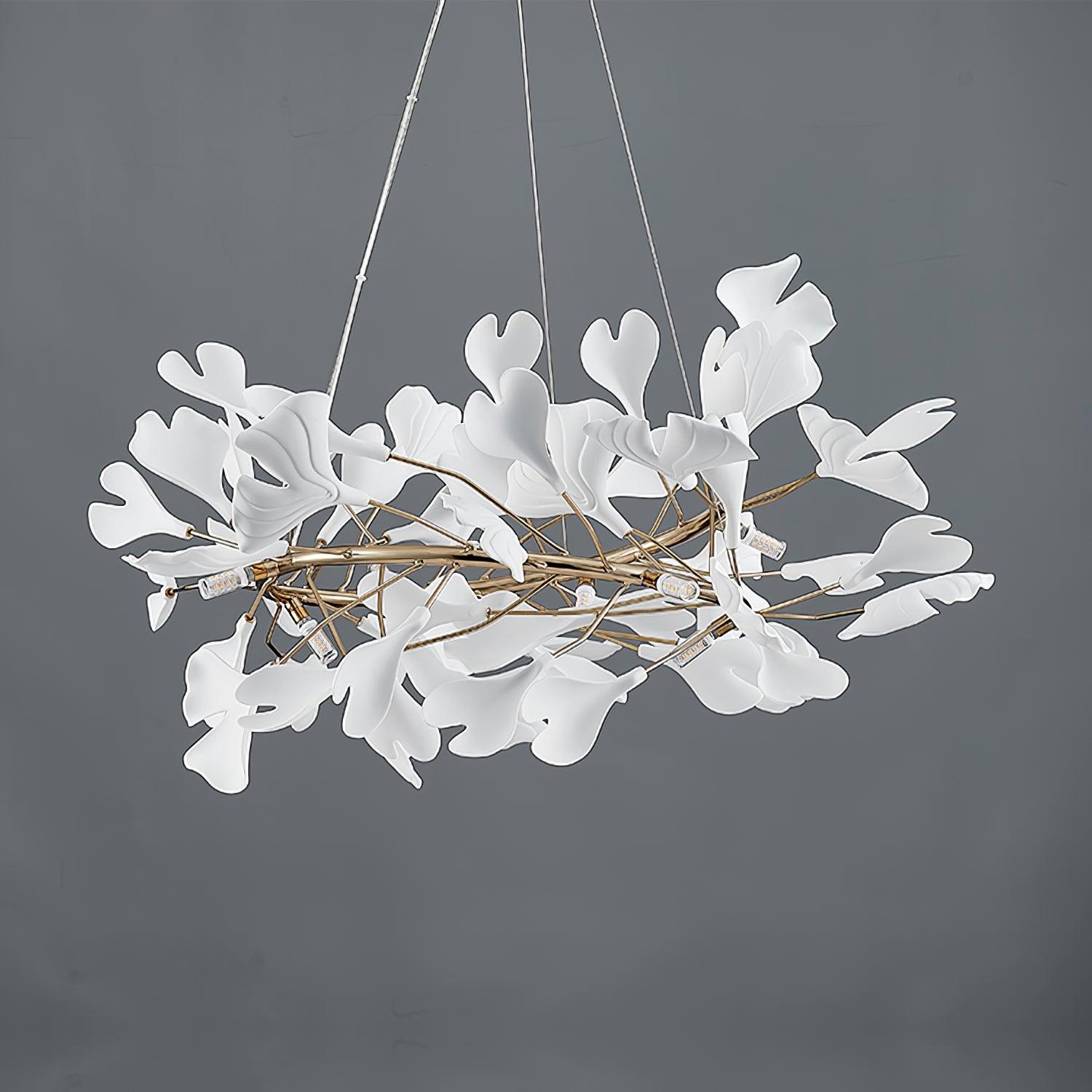 Olivia GinkLuxe Araña LED Dorada Moderna Metal/Cerámica