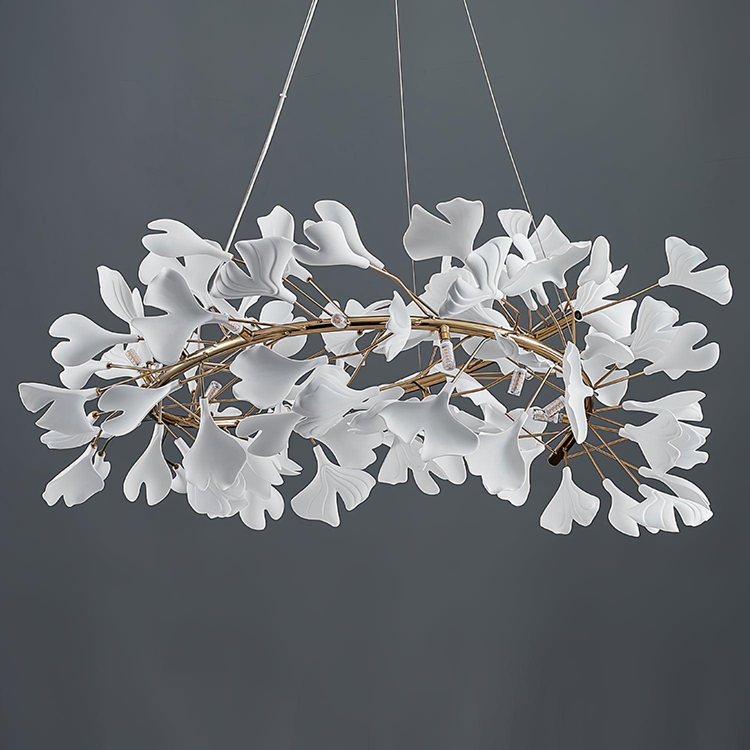 Olivia GinkLuxe Araña LED Dorada Moderna Metal/Cerámica