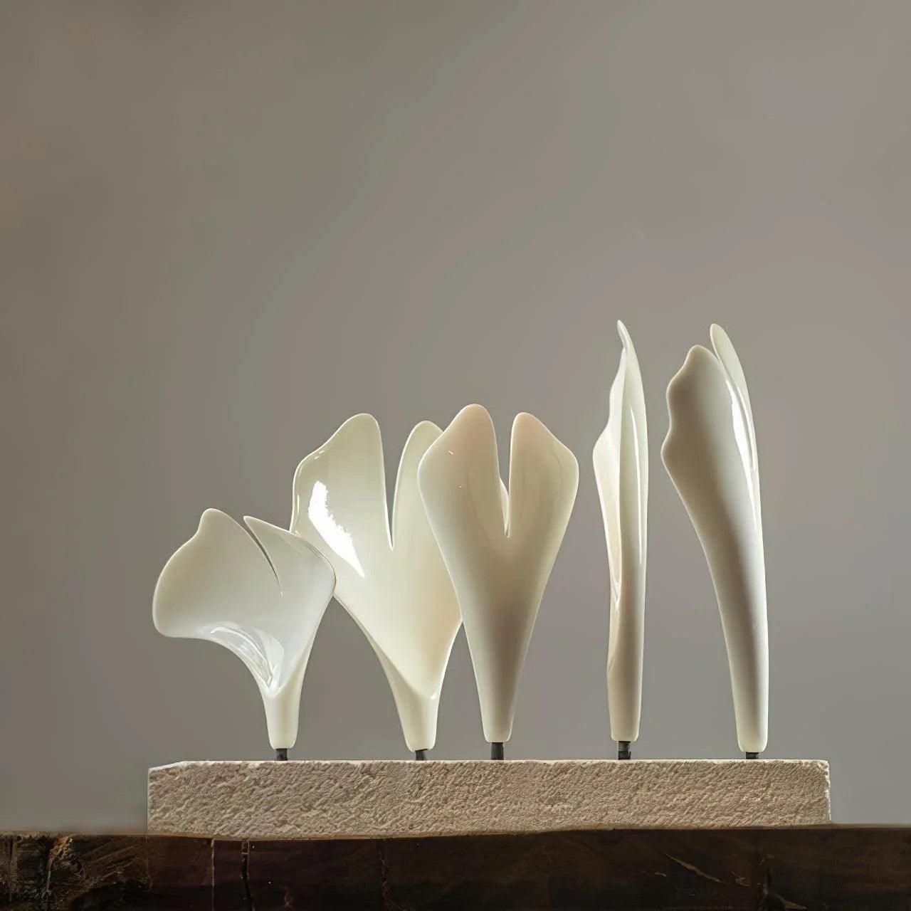 Aurora Chandelier Ginkgo Leaf Brass Ceramic - Letslighting