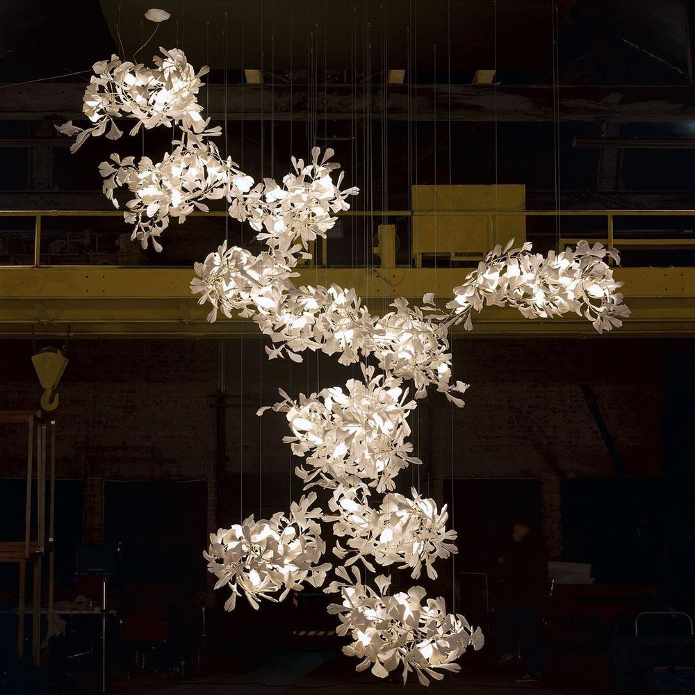 Eurzoris Gingko Metal Leaf Chandelier - Letslighting