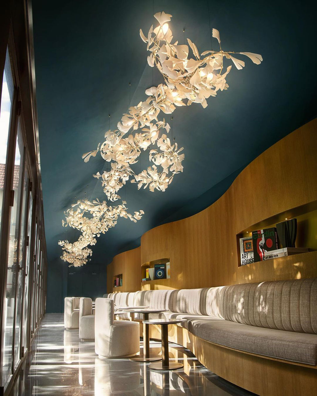 Eurzoris Gingko Metal Leaf Chandelier - Letslighting