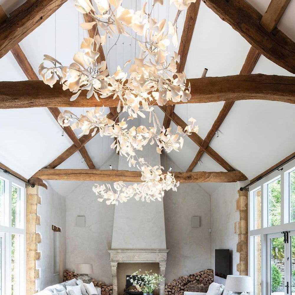 Eurzoris Gingko Metal Leaf Chandelier - Letslighting