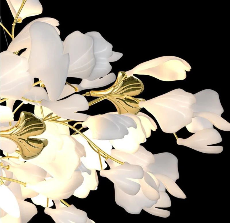 Eurzoris Gingko Metal Leaf Chandelier - Letslighting