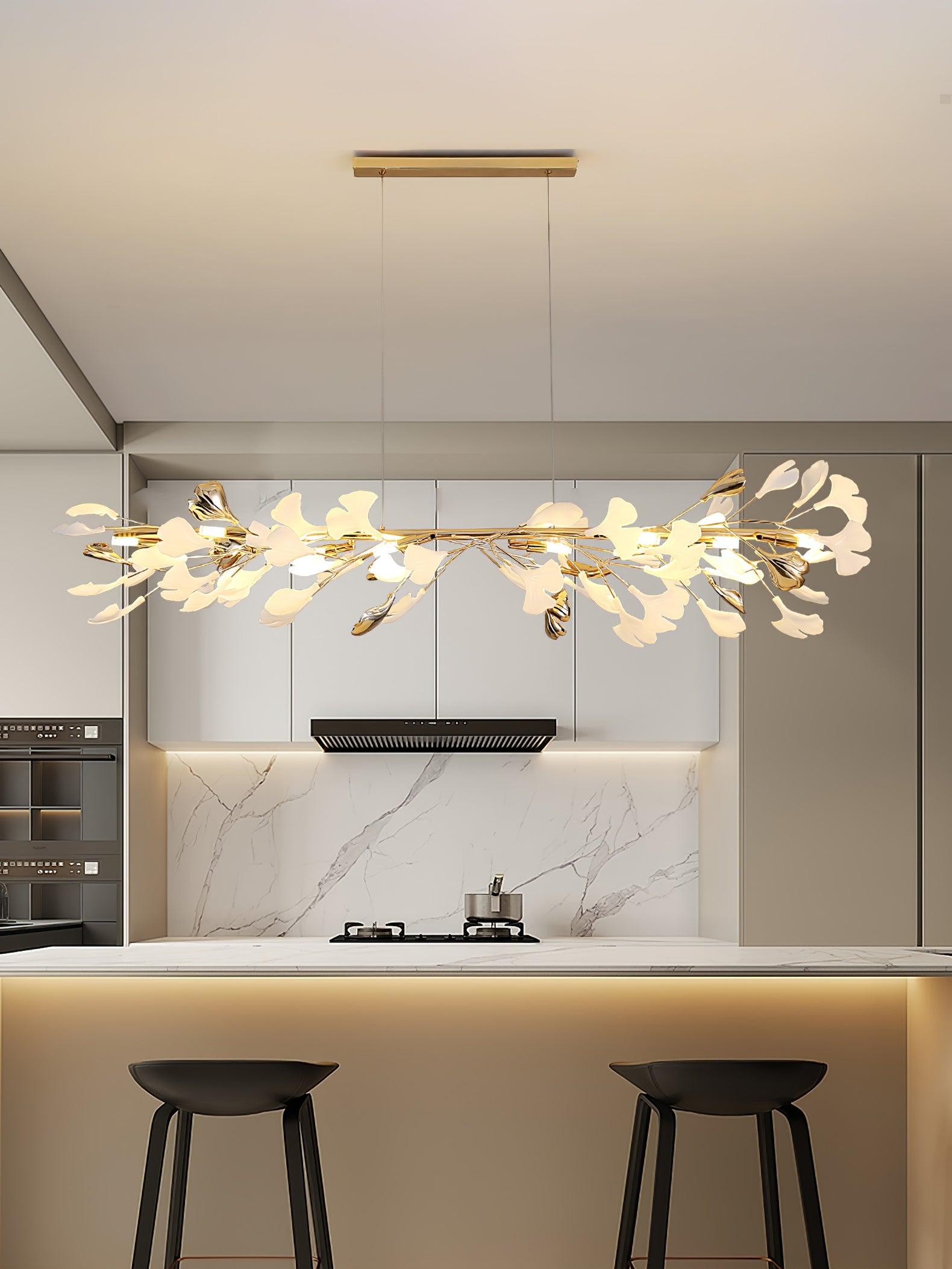 Ovyneth Postmodern Luxury Gingko Metal Ceramics Chandelier - Letslighting