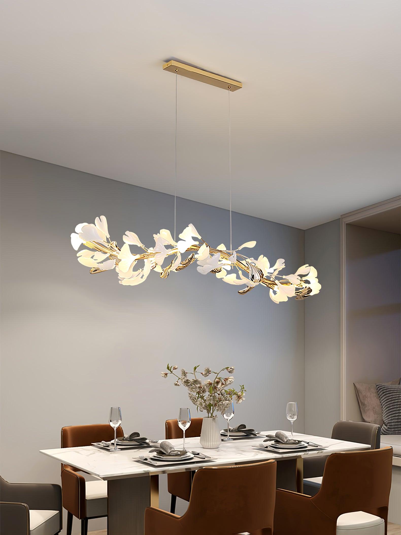 Ovyneth Postmodern Luxury Gingko Metal Ceramics Chandelier - Letslighting