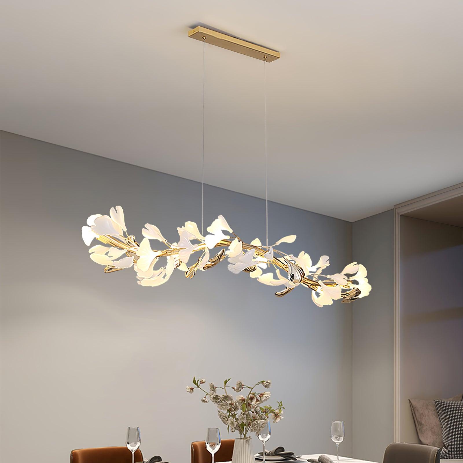 Ovyneth Postmodern Luxury Gingko Metal Ceramics Chandelier - Letslighting