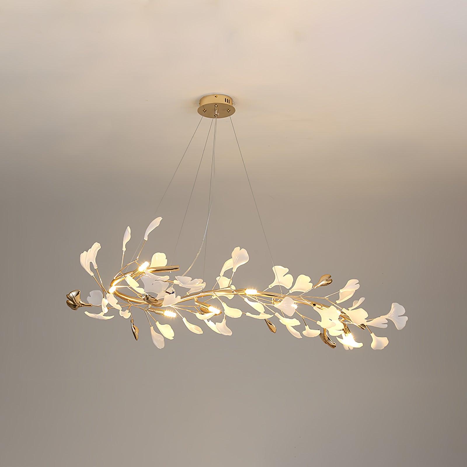 Ovyneth Postmodern Luxury Gingko Metal Ceramics Chandelier - Letslighting