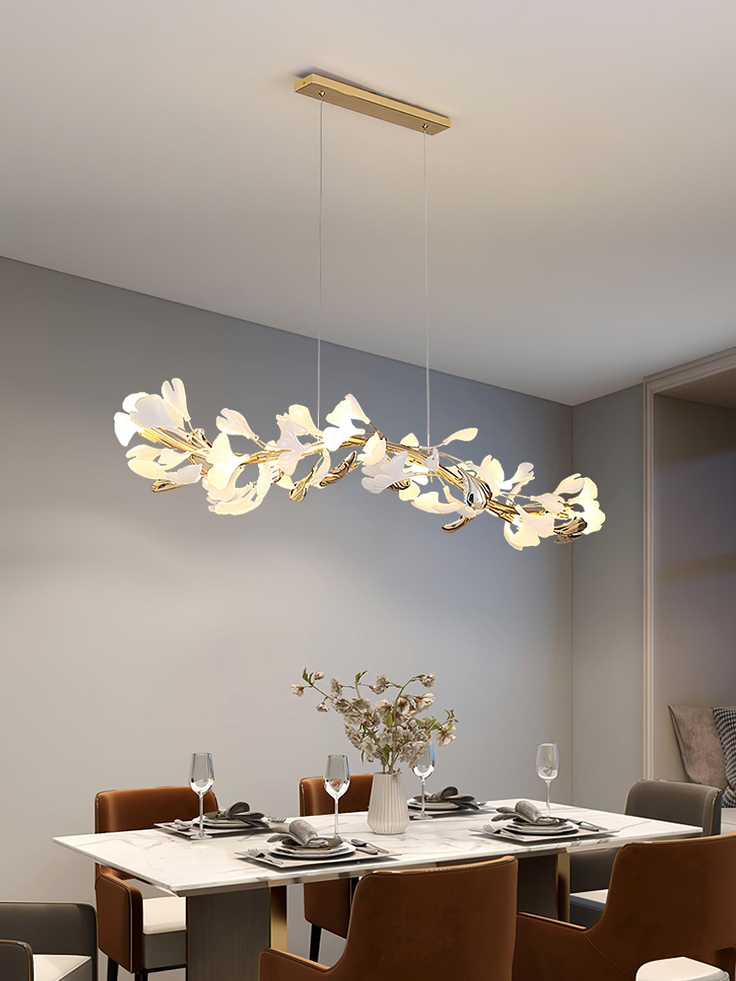 Ovyneth Postmodern Luxury Gingko Metal Ceramics Chandelier - Letslighting